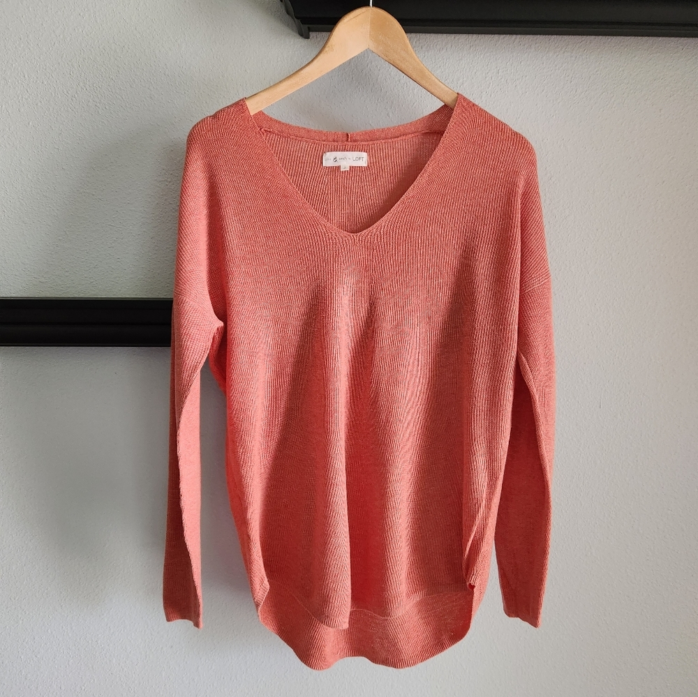 Lou & Gray LOFT orange cotton sweater S